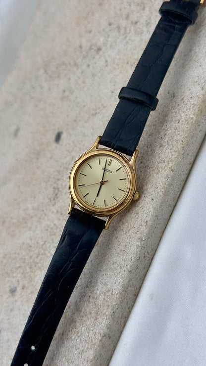 Vintage Seiko Women's Watch 1991 - Gold Plated, original leather