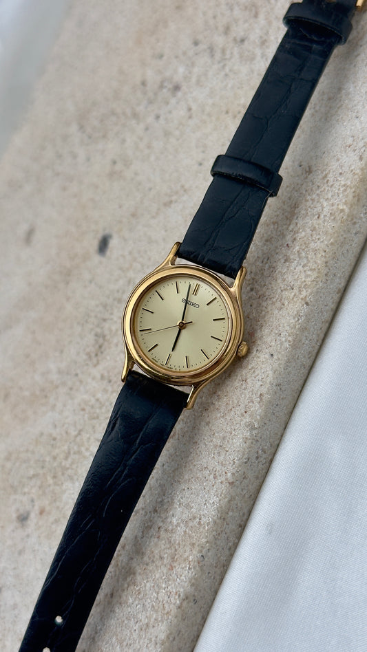 Vintage Seiko Women's Watch 1991 - Gold Plated, original leather