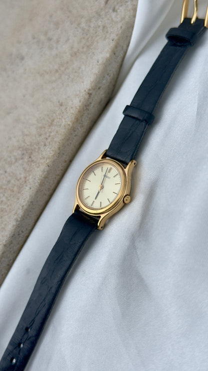 Vintage Seiko Women's Watch 1991 - Gold Plated, original leather