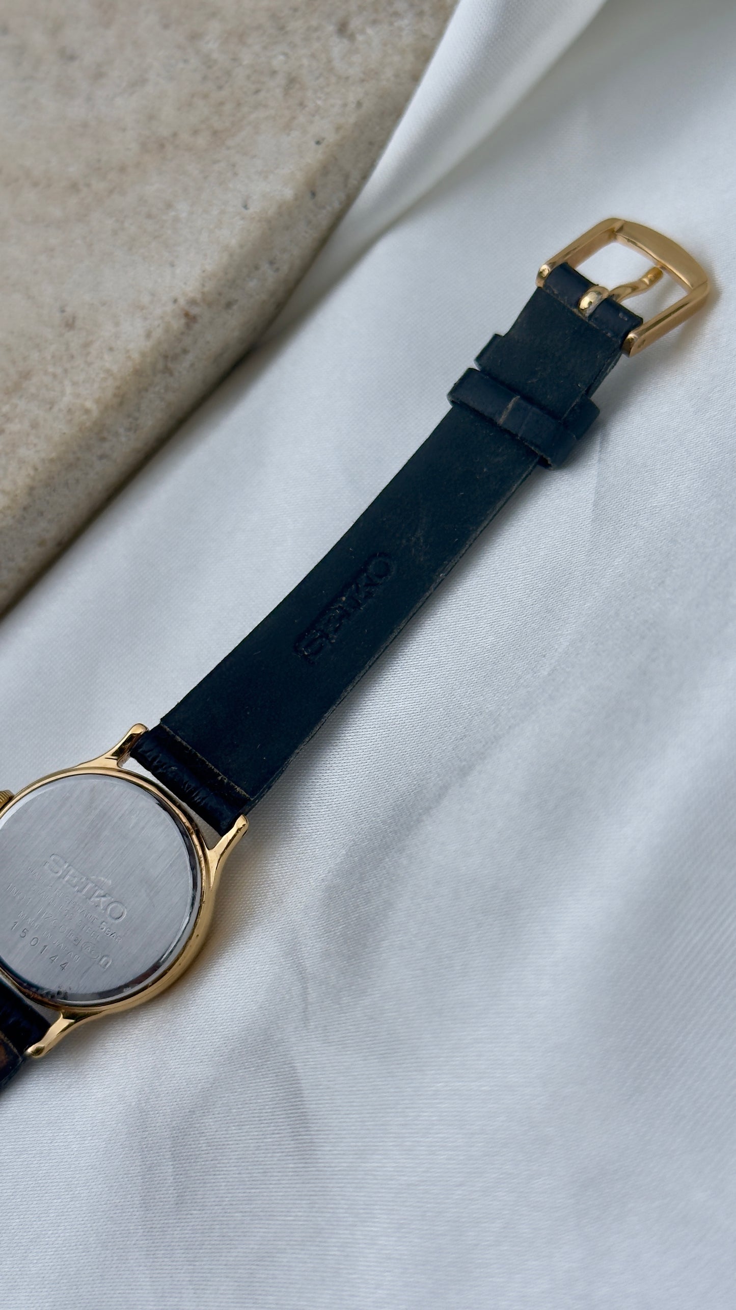 Vintage Seiko Women's Watch 1991 - Gold Plated, original leather