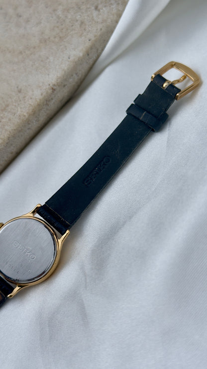 Vintage Seiko Women's Watch 1991 - Gold Plated, original leather