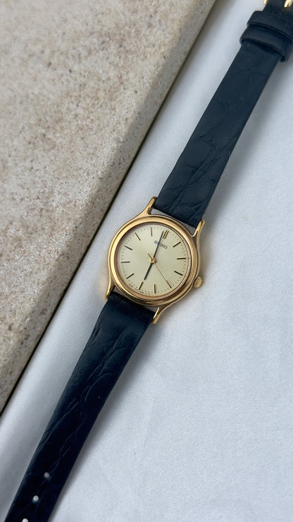Vintage Seiko Women's Watch 1991 - Gold Plated, original leather