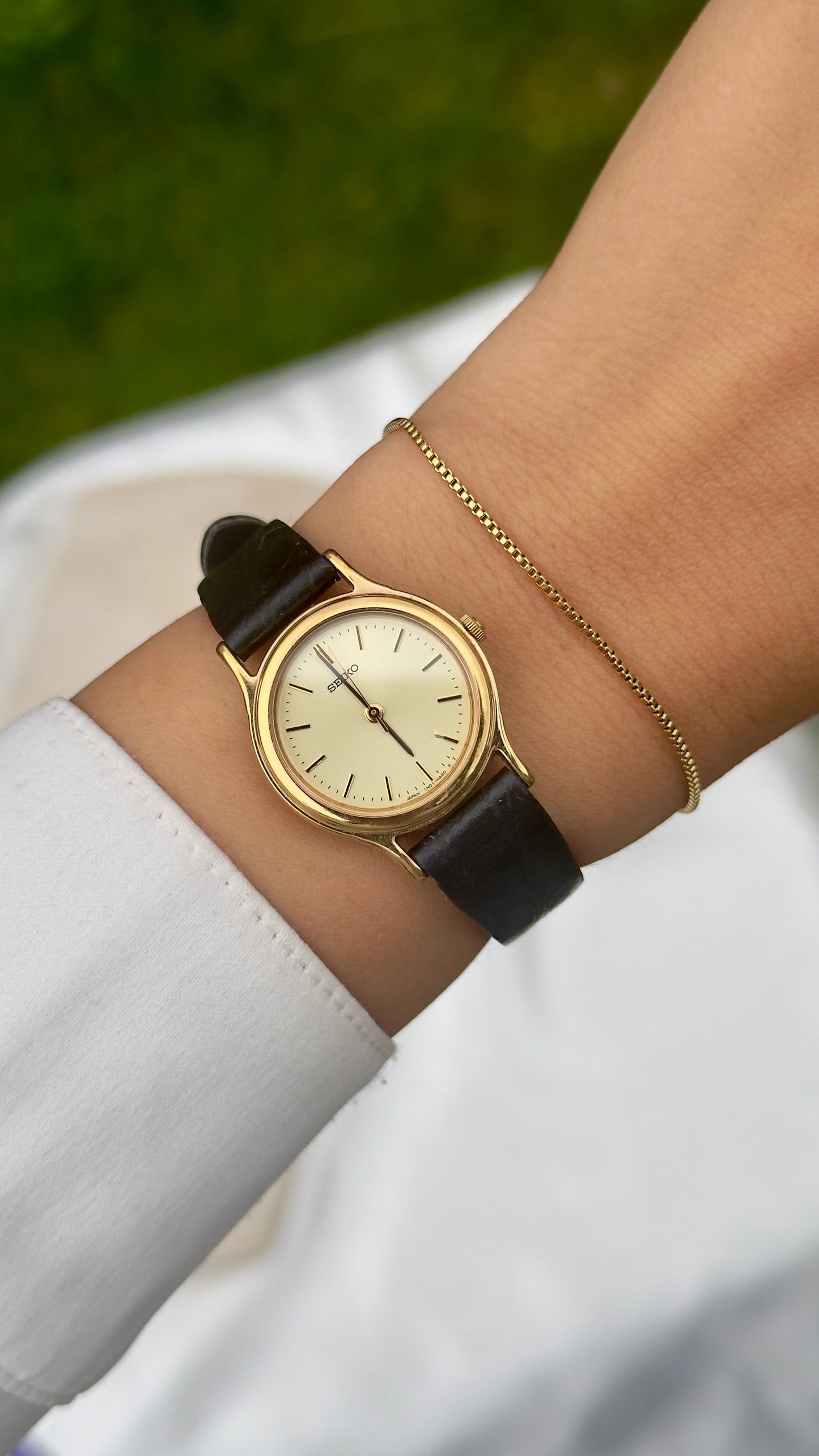 Vintage Seiko Women's Watch 1991 - Gold Plated, original leather