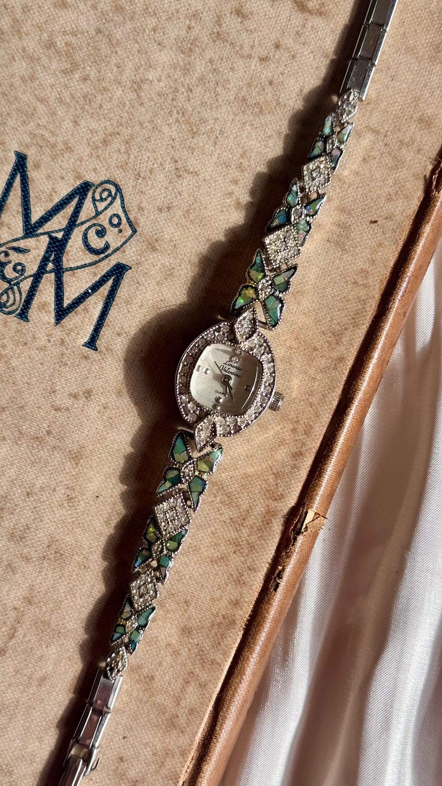 Lorenzo Valentino Art Deco Opal Watch 1990s