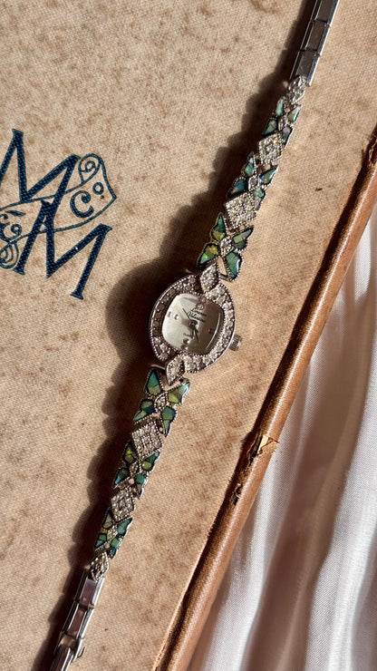Lorenzo Valentino Art Deco Opal Watch 1990s