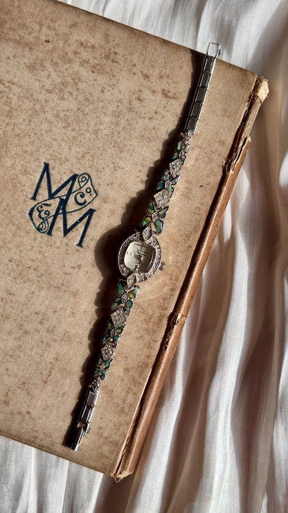 Lorenzo Valentino Art Deco Opal Watch 1990s