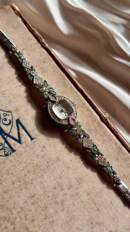 Lorenzo Valentino Art Deco Opal Watch 1990s