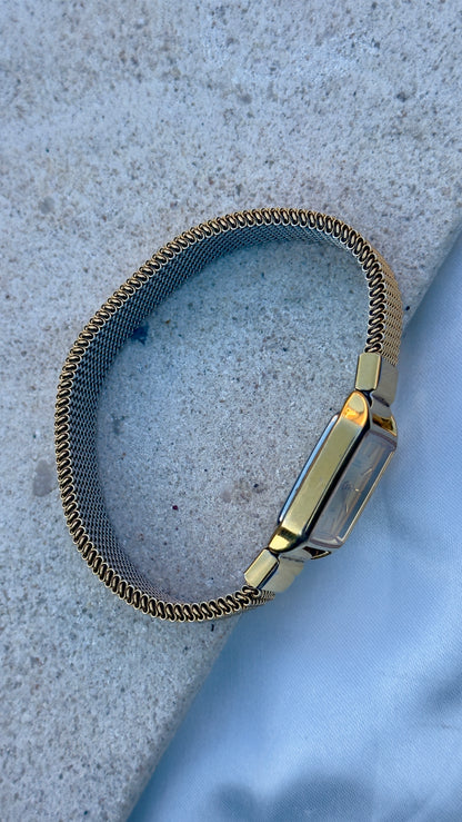 Citizen Forma Vintage Tank Watch 1987 - Gold plated, stretch band