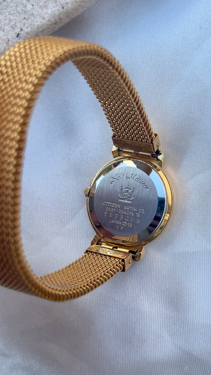 Citizen Club La Mer Vintage Watch 1985 - Gold plated, stretch band