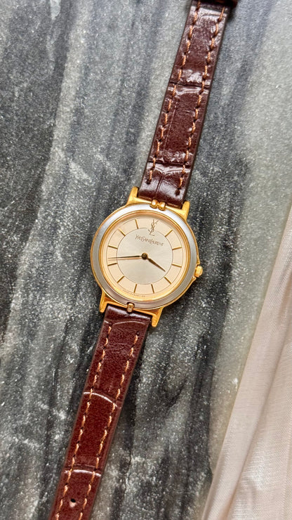 Yves Saint Laurent vintage watch (YSL) 1990s - Bespoke genuine leather