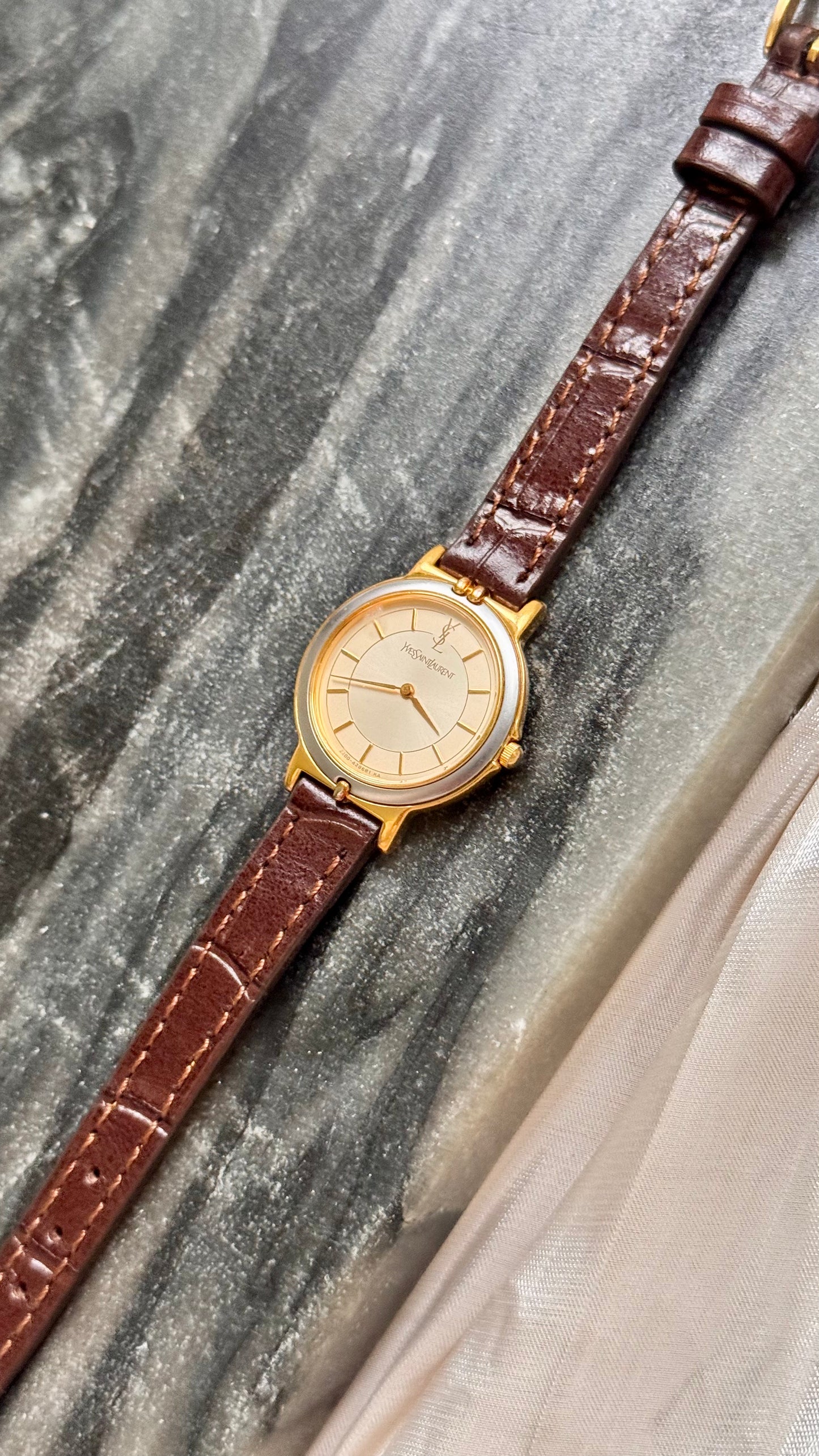 Yves Saint Laurent vintage watch (YSL) 1990s - Bespoke genuine leather