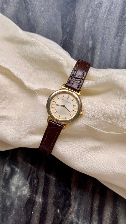 Yves Saint Laurent vintage watch (YSL) 1990s - Bespoke genuine leather