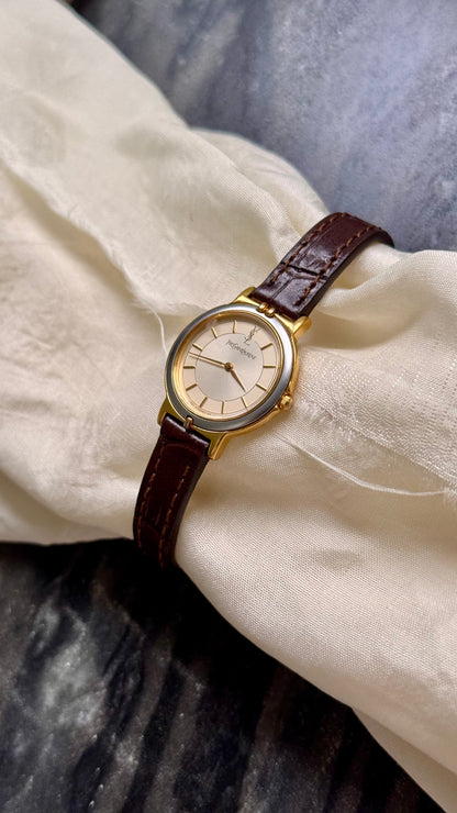 Yves Saint Laurent vintage watch (YSL) 1990s - Bespoke genuine leather