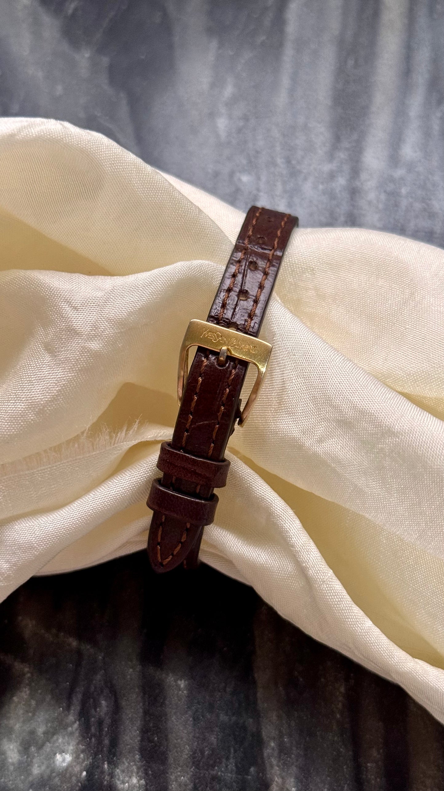 Yves Saint Laurent vintage watch (YSL) 1990s - Bespoke genuine leather