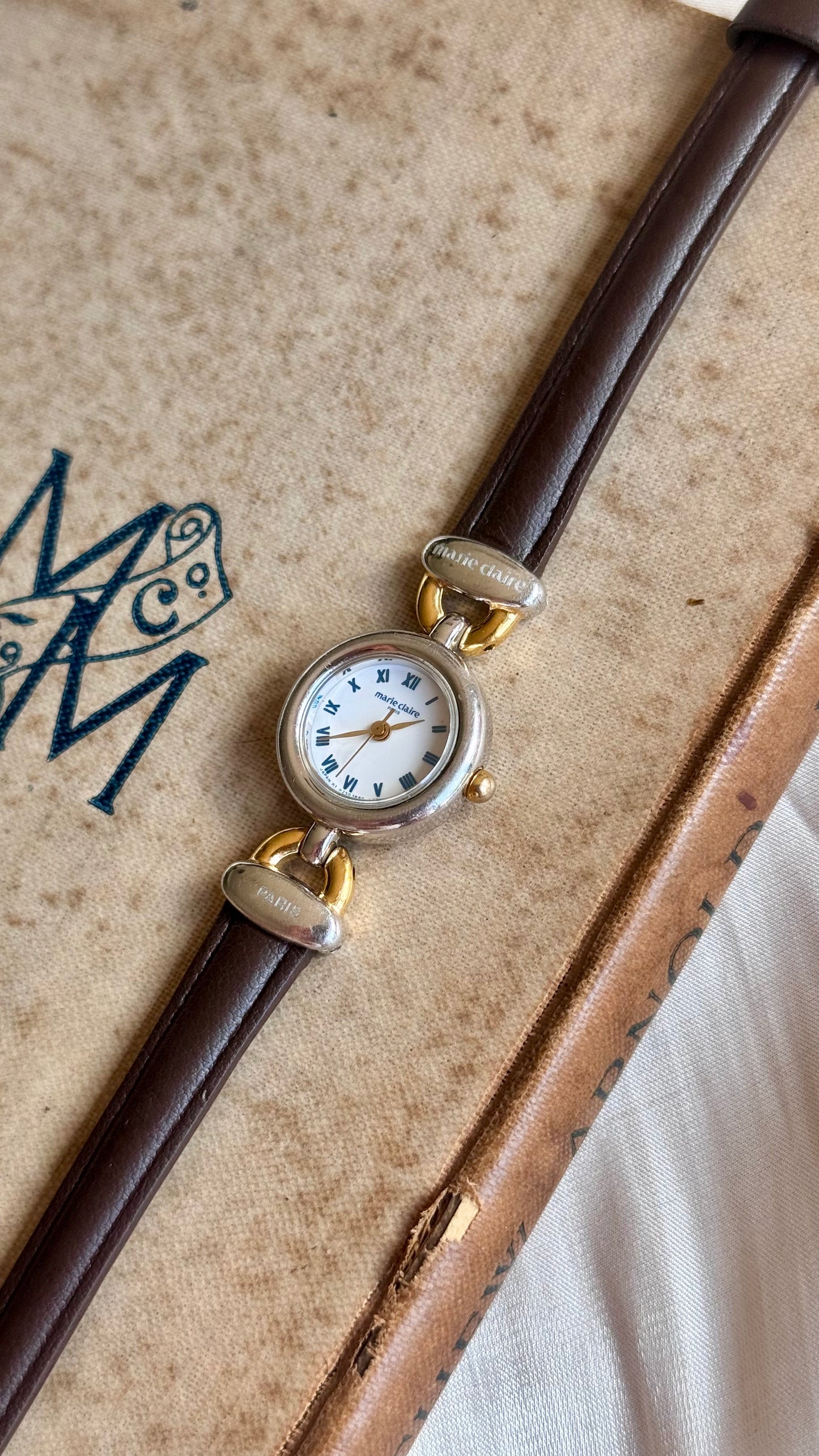 Marie Claire Vintage Watch 1990s - Bespoke Leather