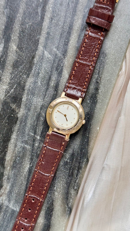 Yves Saint Laurent vintage watch (YSL) 1990s - Bespoke genuine leather