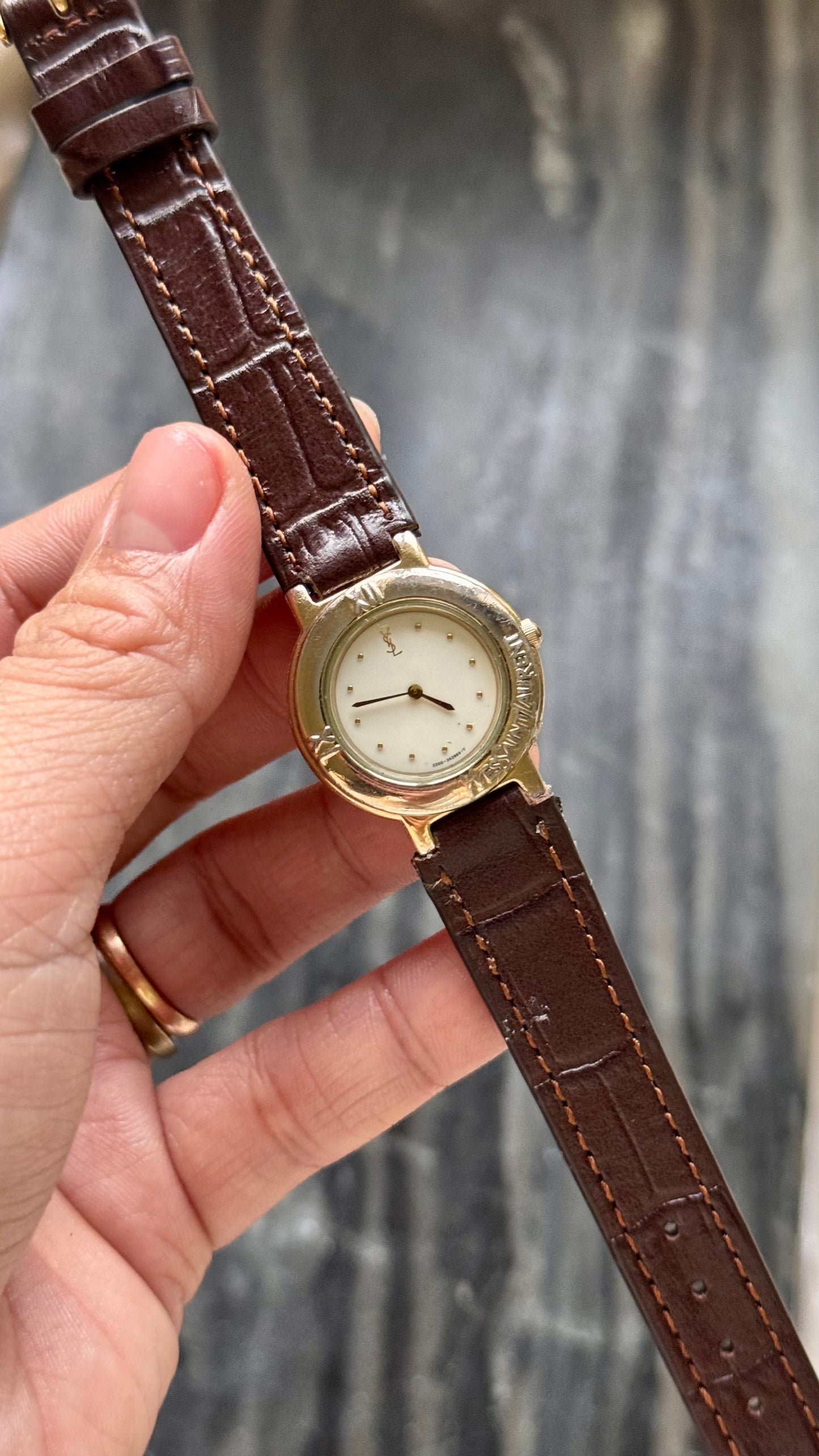 Yves Saint Laurent vintage watch (YSL) 1990s - Bespoke genuine leather