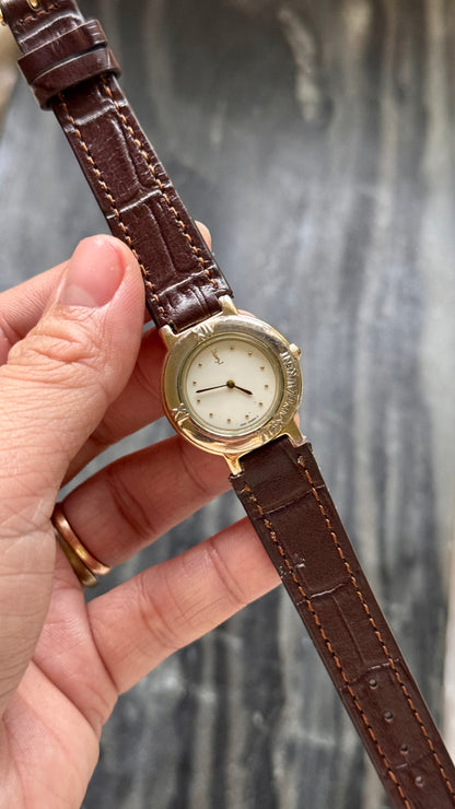 Yves Saint Laurent vintage watch (YSL) 1990s - Bespoke genuine leather