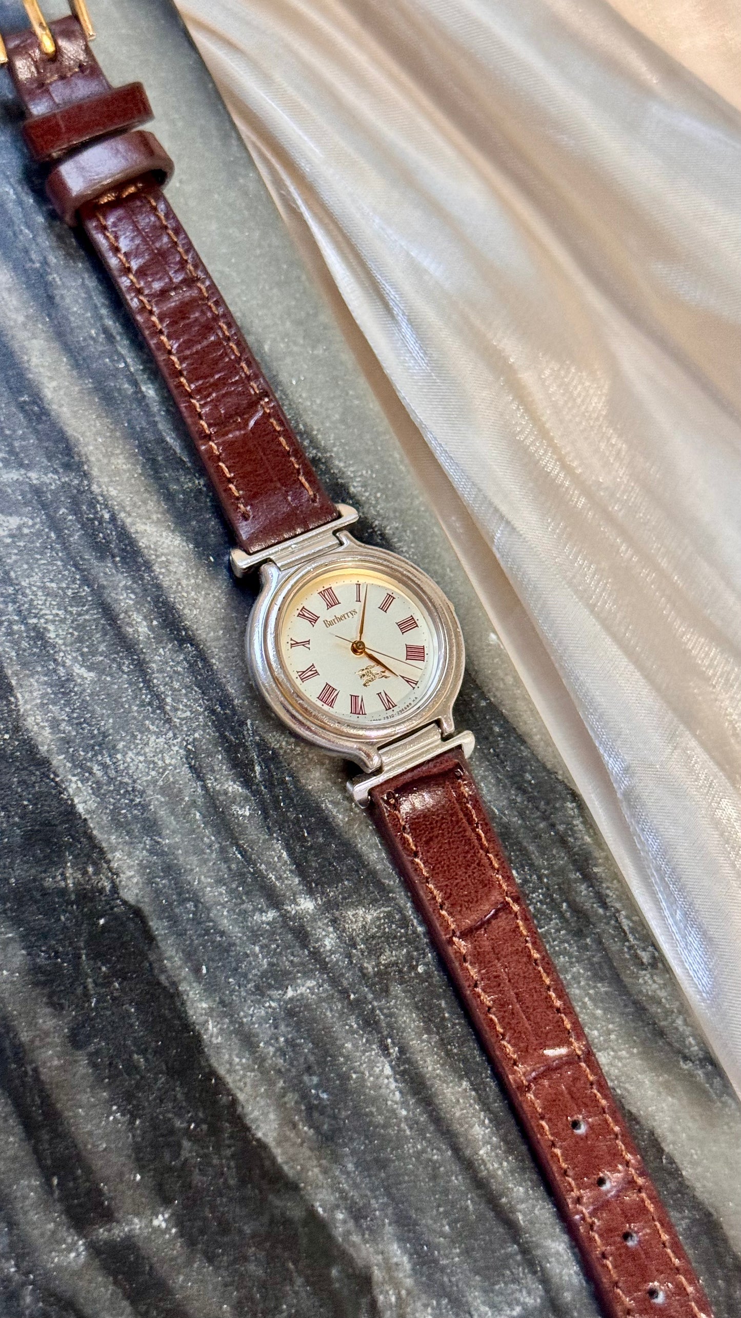 Burberrys Vintage Watch 1980s - Bespoke genuine leather