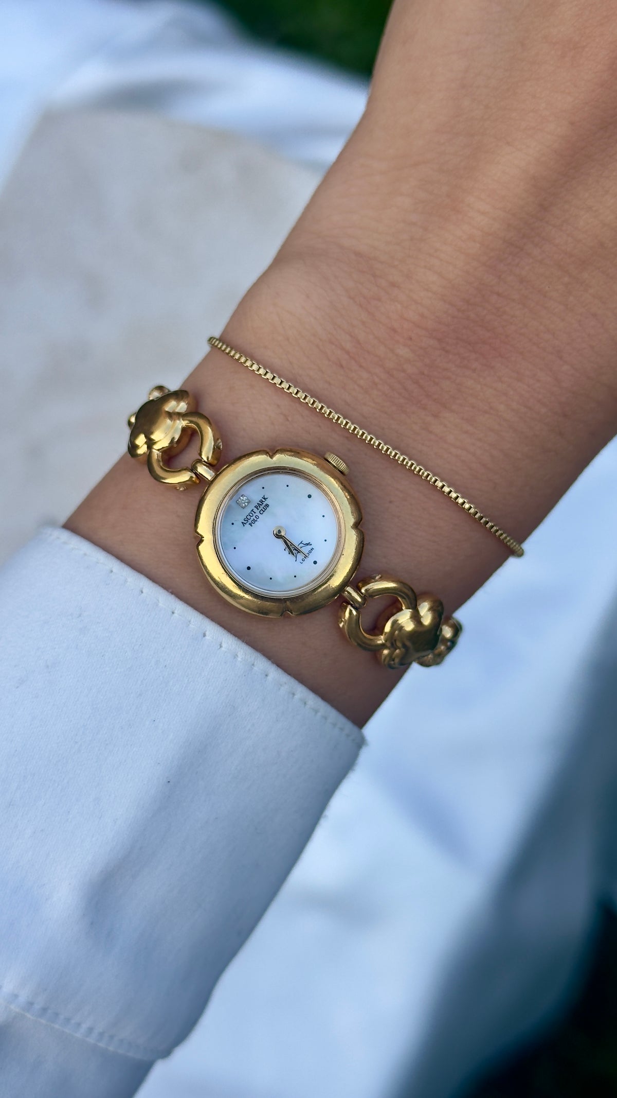 Ascot Park Polo Club London Vintage Watch 1990 - Mother of pearl dial