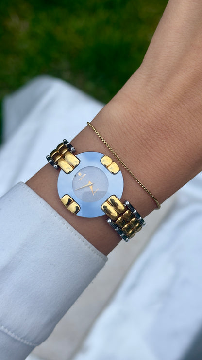 Super Rare Vintage 1980s Cyma Swiss Quartz Two-Tone Watch