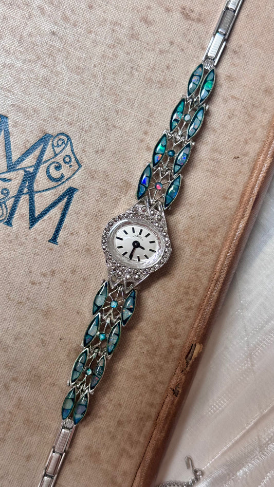 Art Deco Opal Watch 1980s - Swiss Made