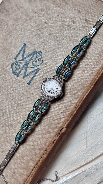 Art Deco Opal Watch 1980s - Swiss Made