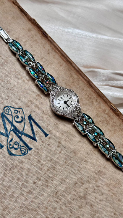 Art Deco Opal Watch 1980s - Swiss Made