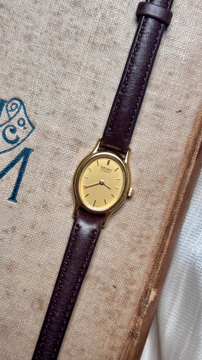 Seiko 1996 Oval Dial Vintage Watch - 18k Gold Plated