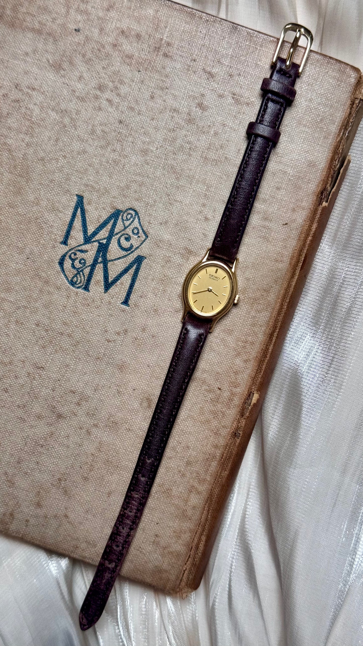 Seiko 1996 Oval Dial Vintage Watch - 18k Gold Plated