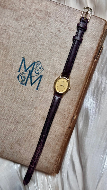Seiko 1996 Oval Dial Vintage Watch - 18k Gold Plated
