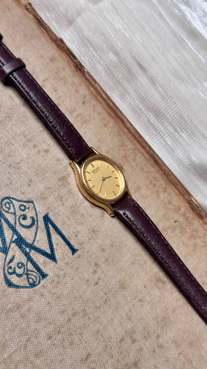 Seiko 1996 Oval Dial Vintage Watch - 18k Gold Plated