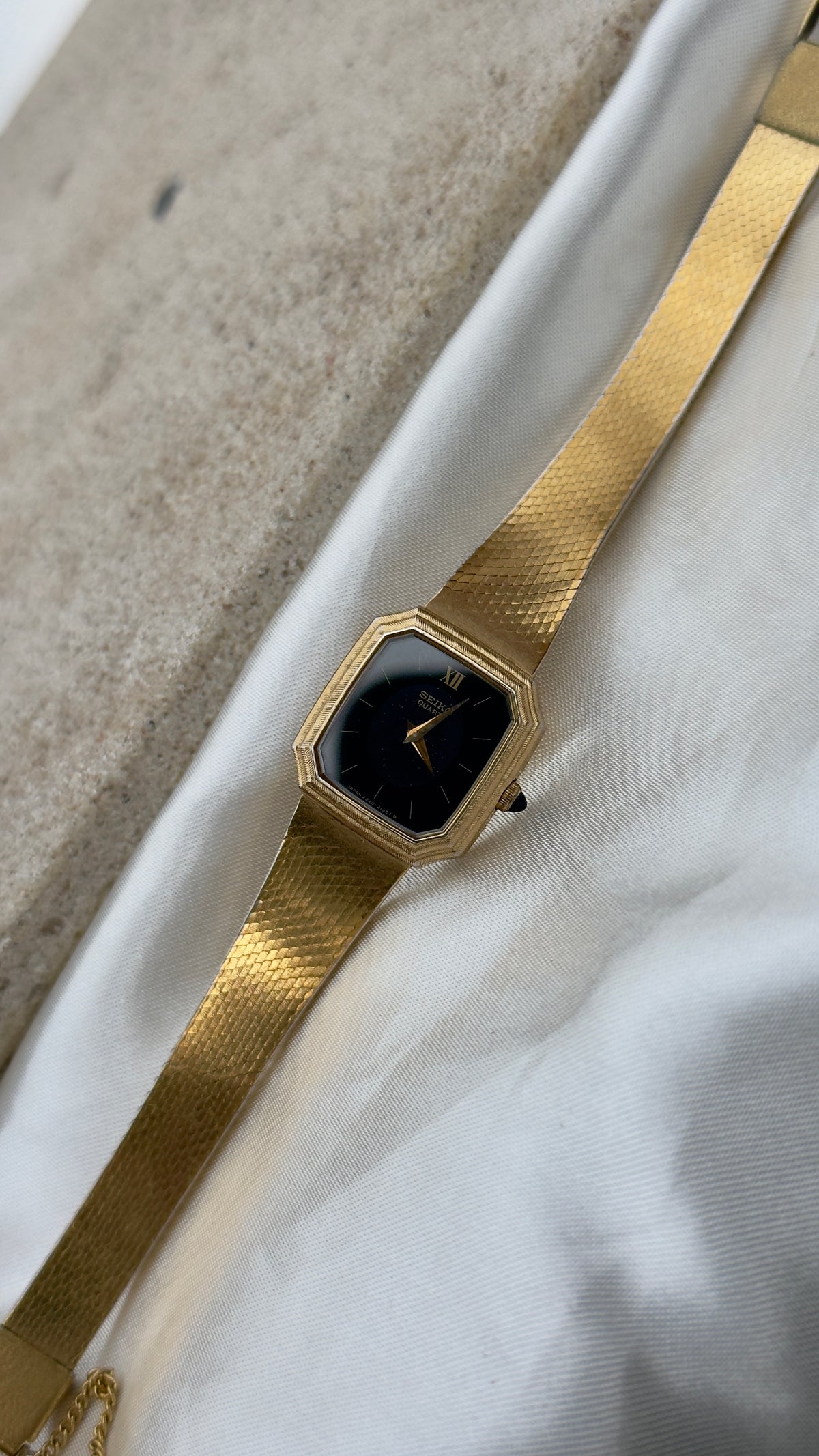 Super Rare Find Vintage Seiko Watch 1980 - 18k Gold Plated