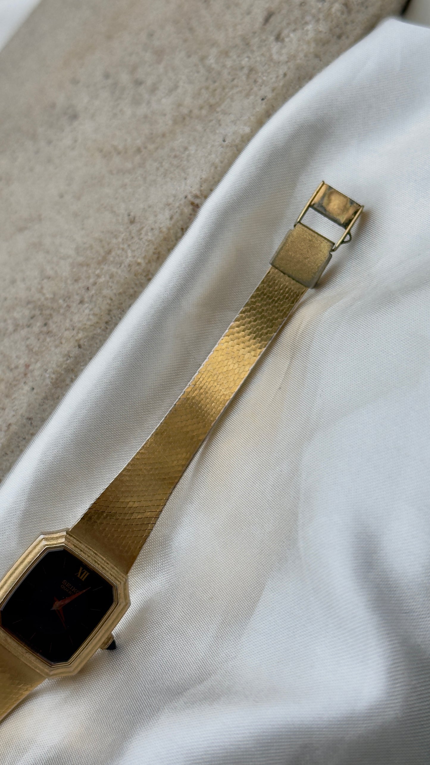 Super Rare Find Vintage Seiko Watch 1980 - 18k Gold Plated