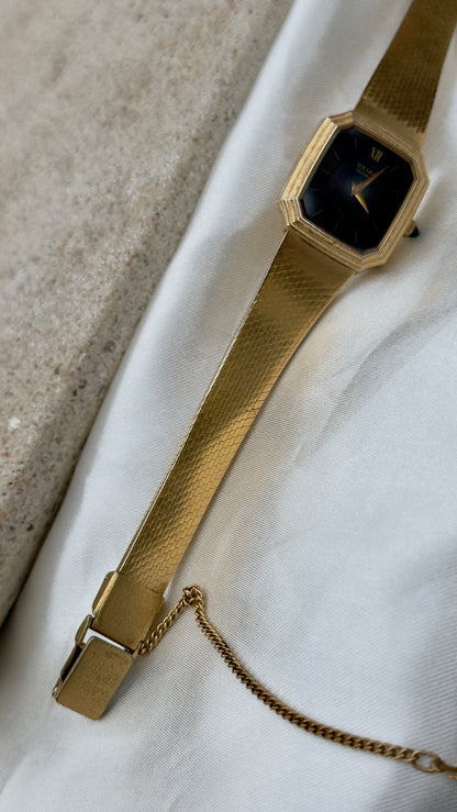 Super Rare Find Vintage Seiko Watch 1980 - 18k Gold Plated