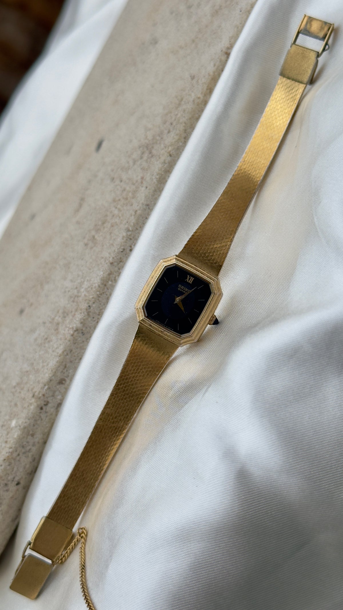 Super Rare Find Vintage Seiko Watch 1980 - 18k Gold Plated