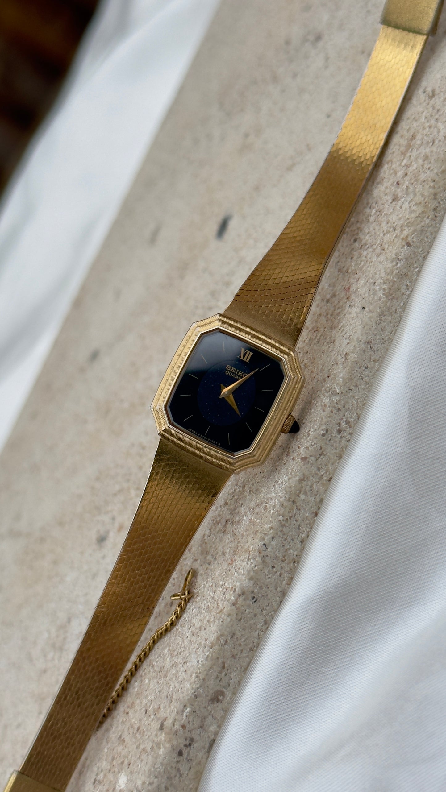 Super Rare Find Vintage Seiko Watch 1980 - 18k Gold Plated