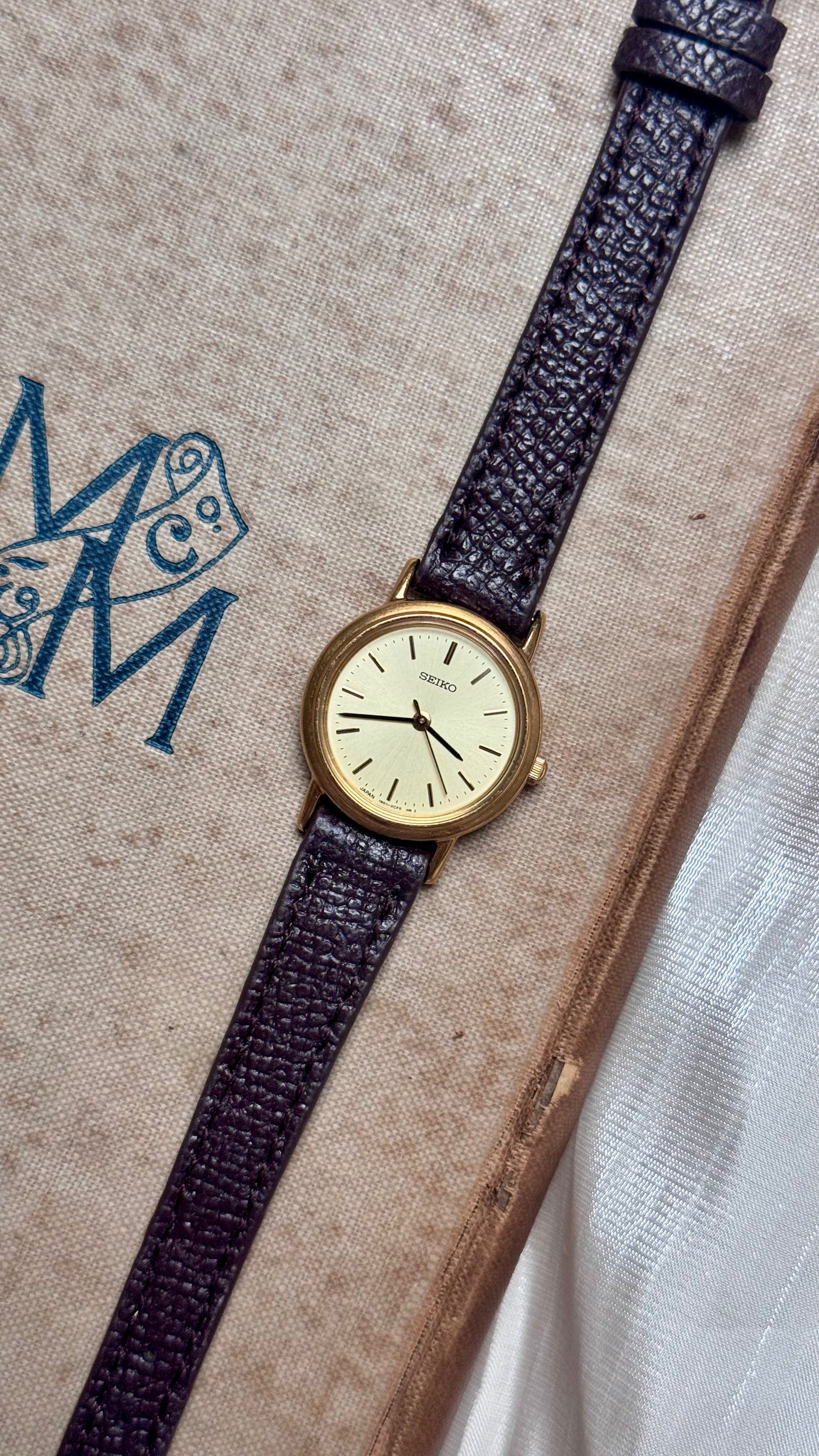 Seiko 1996 Champagne Dial Vintage Watch - 18k Gold Plated