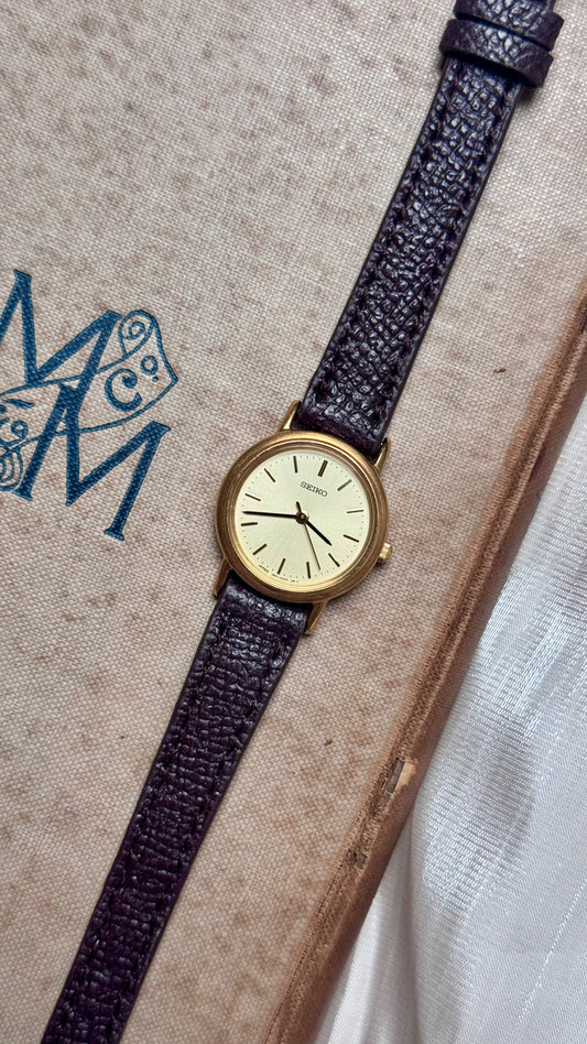 Seiko 1996 Champagne Dial Vintage Watch - 18k Gold Plated