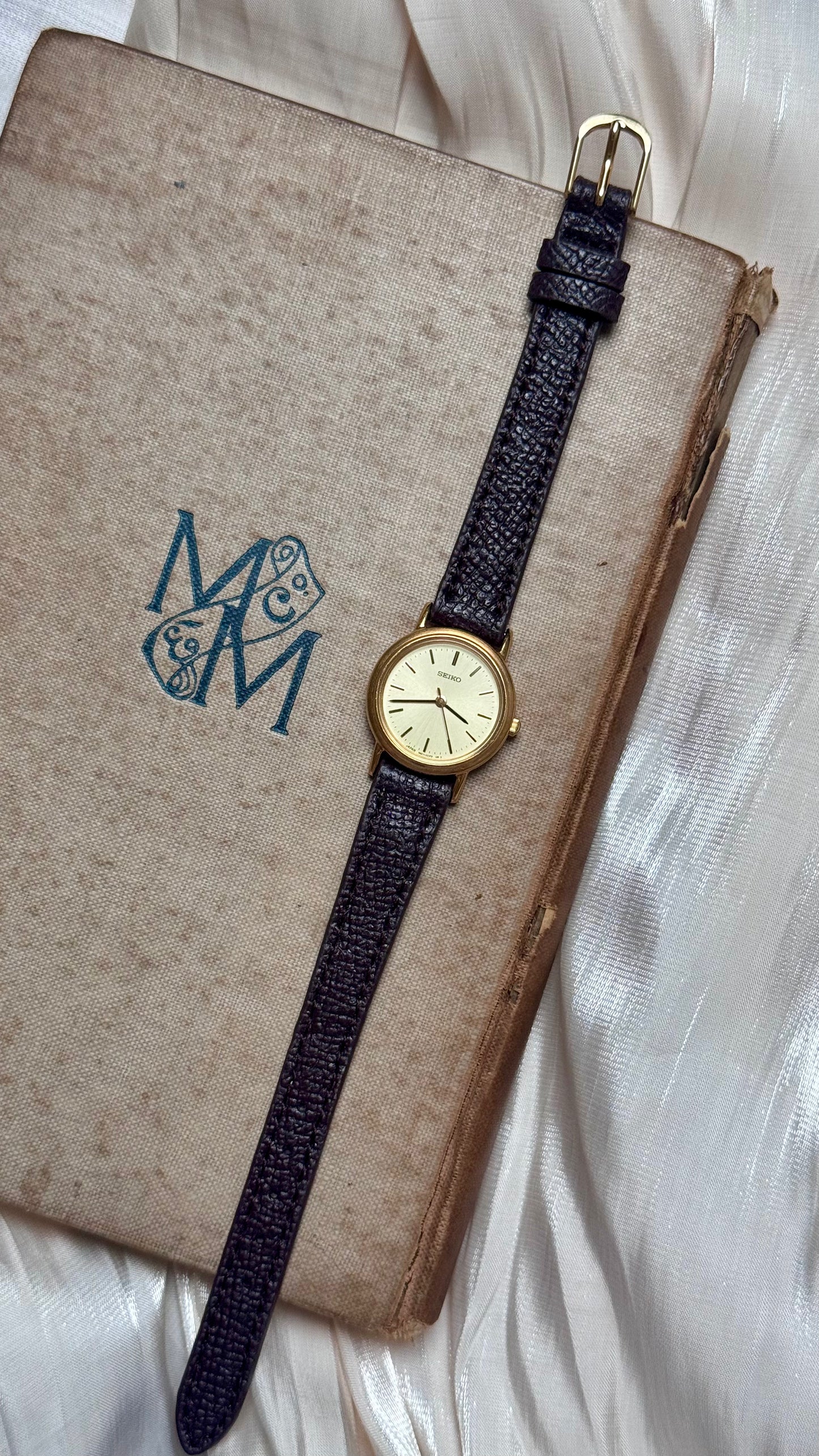 Seiko 1996 Champagne Dial Vintage Watch - 18k Gold Plated