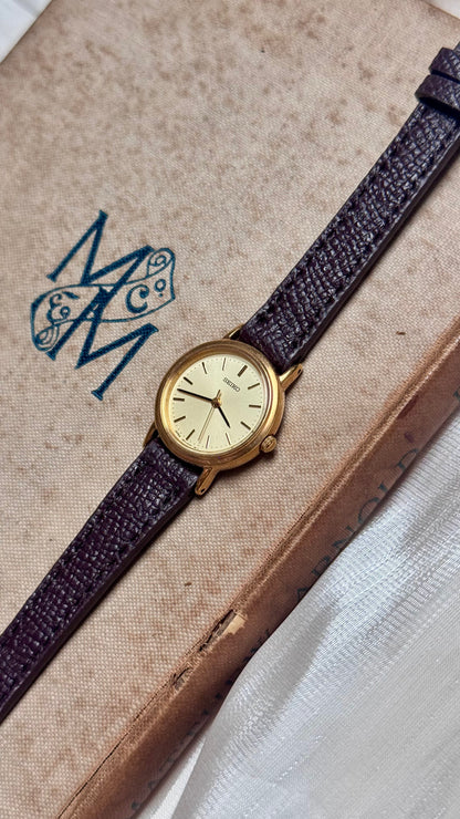 Seiko 1996 Champagne Dial Vintage Watch - 18k Gold Plated