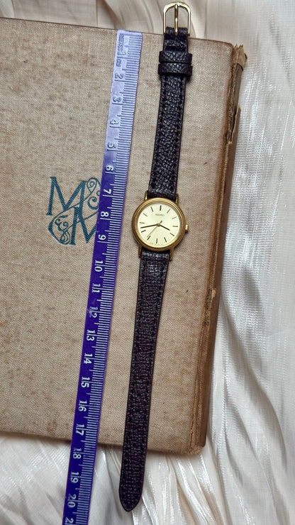 Seiko 1996 Champagne Dial Vintage Watch - 18k Gold Plated