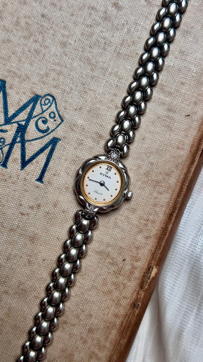 1980s Vintage Cyma Louis XV Watch - Diamonds
