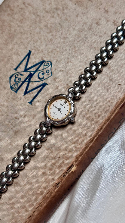 1980s Vintage Cyma Louis XV Watch - Diamonds