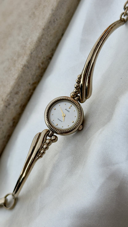 Alba Seiko 1990 Vintage Watch - Near Mint Condition, Champagne Gold Plated