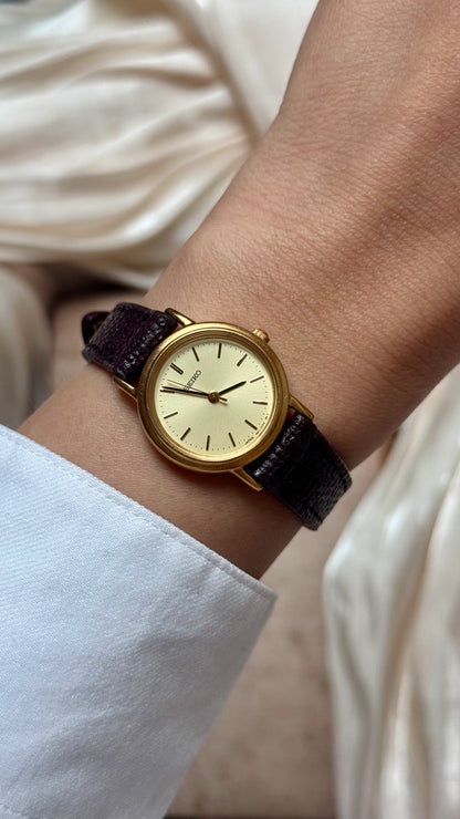 Seiko 1996 Champagne Dial Vintage Watch - 18k Gold Plated