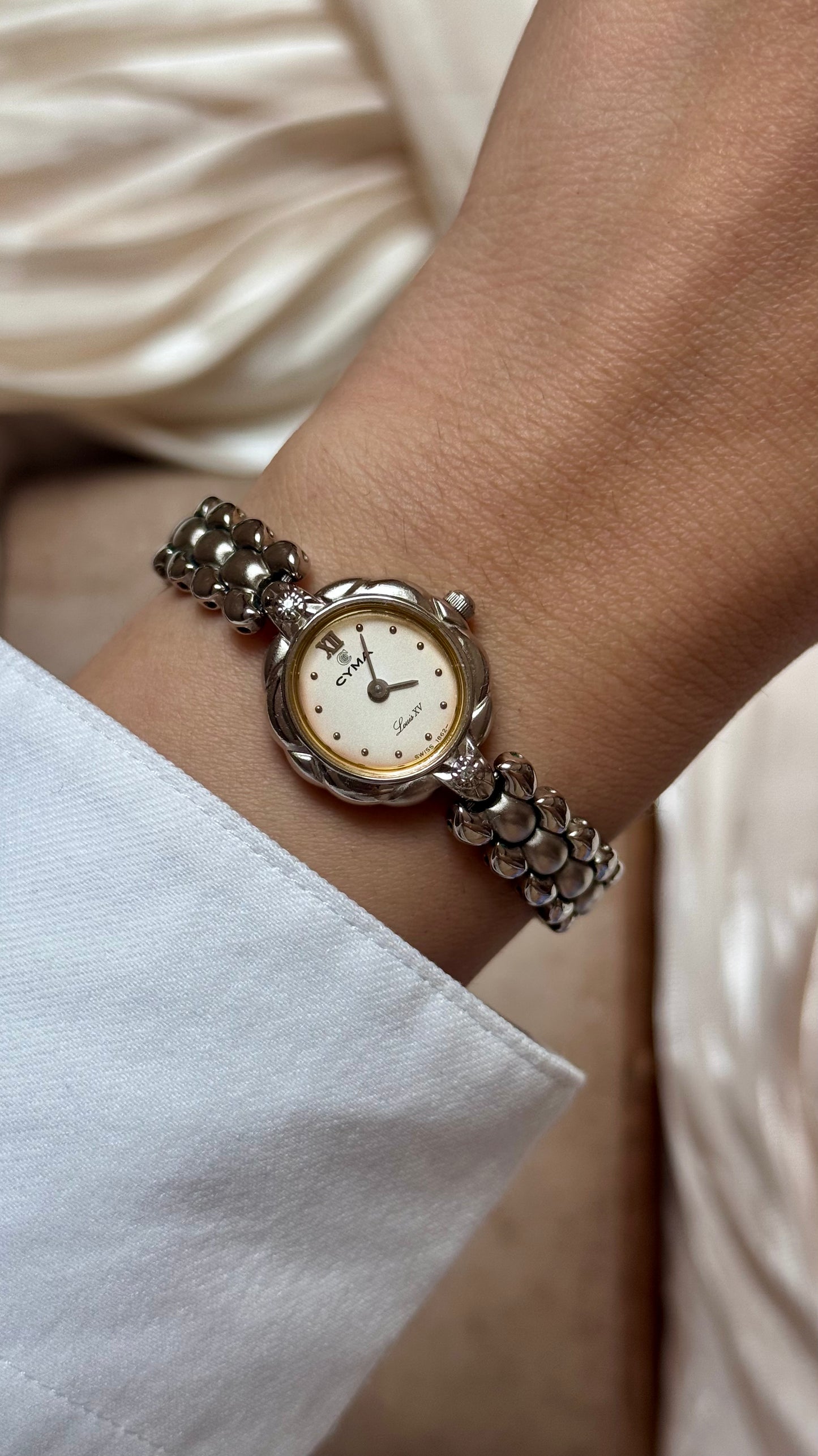 1980s Vintage Cyma Louis XV Watch - Diamonds