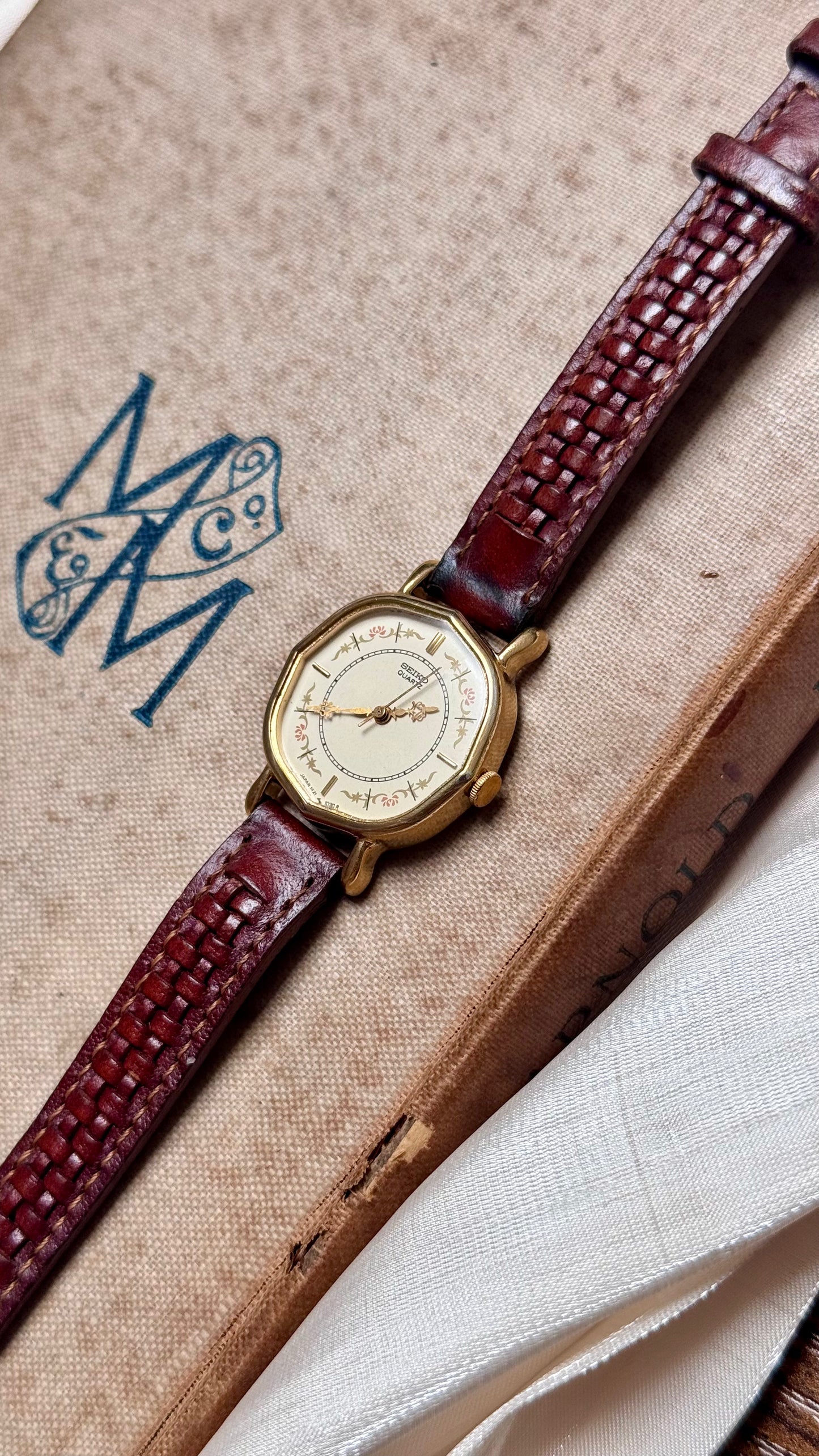 Seiko 1991 Art Deco Dial Vintage Watch - 18k Gold Plated
