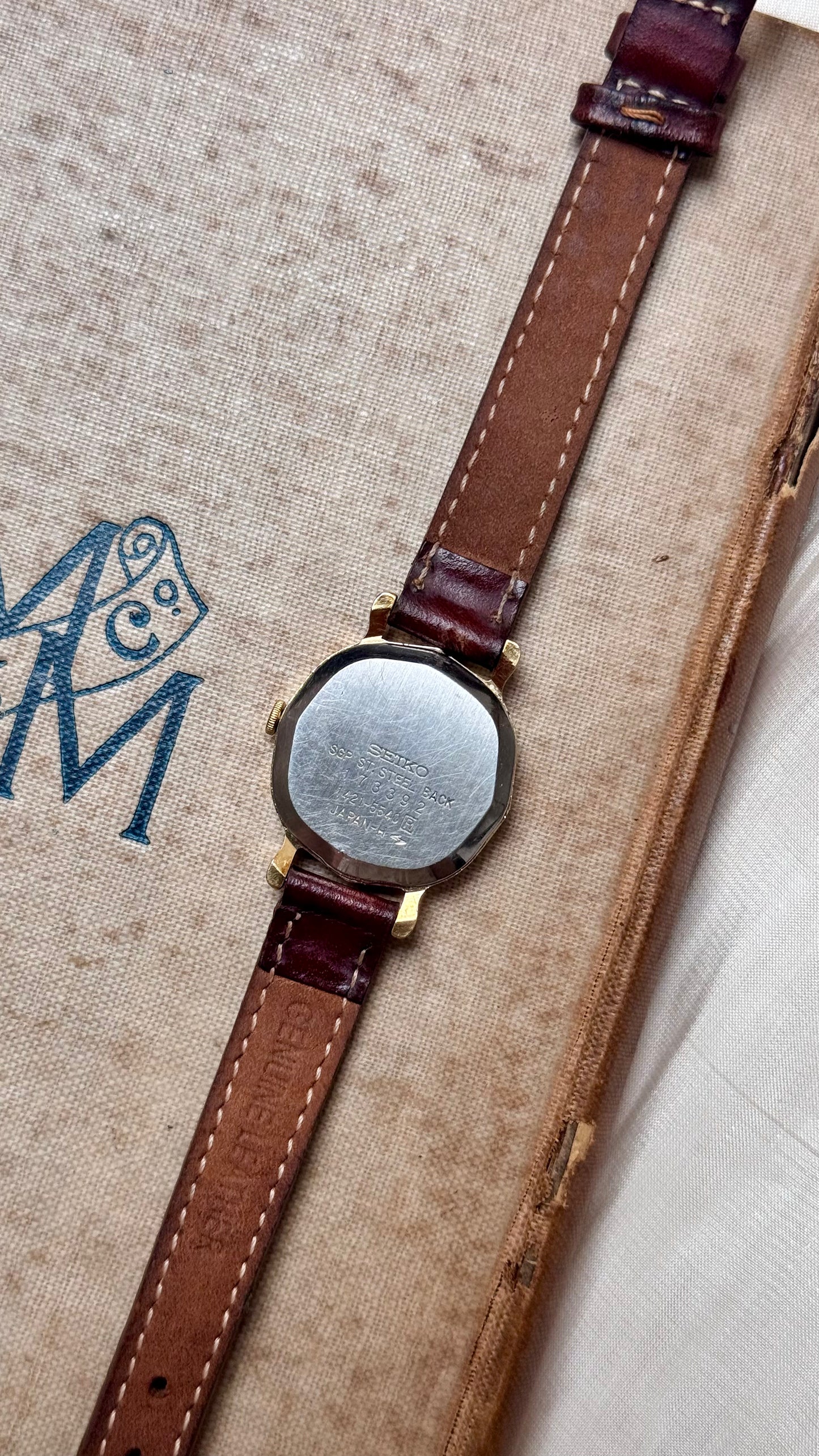 Seiko 1991 Art Deco Dial Vintage Watch - 18k Gold Plated