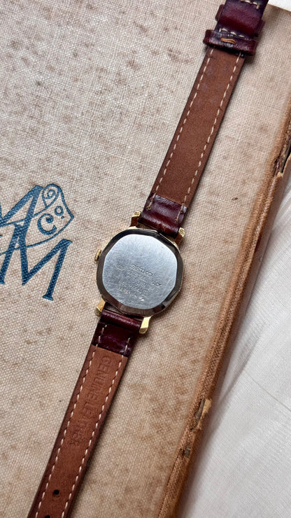 Seiko 1991 Art Deco Dial Vintage Watch - 18k Gold Plated